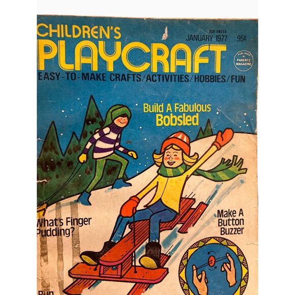 Childrens Playcraft Magazine January 1977 Easy-To-Make Crafts Activities Hobbies - Picture 2 of 15
